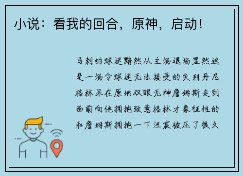 小说：看我的回合，原神，启动！
