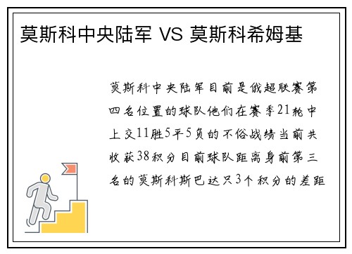 莫斯科中央陆军 VS 莫斯科希姆基